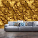 Wall Mural - Golden Leaves 400x280cm - Non-Woven Murals