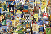 Wizard+Genius Vintage Travel Poster Non Woven Fotobehang 384x260cm 8 banen | Yourdecoration.co.uk