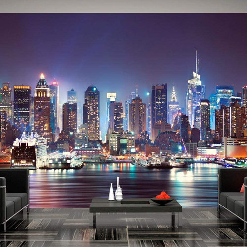 Wall Mural - Night in New York City 100x70cm - Non-Woven Murals