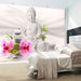 Wall Mural - Buddha and Orchids 100x70cm - Non-Woven Murals