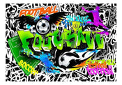 Wall Mural - Football Graffiti 150x105cm - Non-Woven Murals