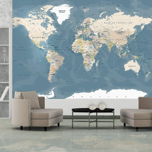 Wall Mural - Vintage World Map 400x280cm - Non-Woven Murals