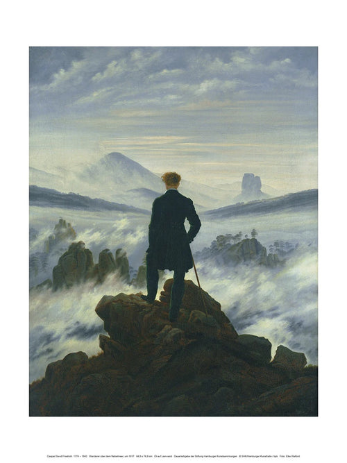 Art Print Caspar David Friedrich Der Wanderer im Nebelmeer 30x40cm CDF 100 PGM | Yourdecoration.co.uk