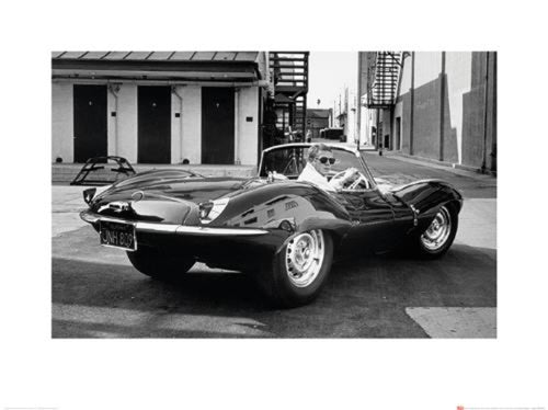 Art Print Time Life Steve Mcqueen Jaguar 80x60cm Pyramid PPR40251 | Yourdecoration.co.uk