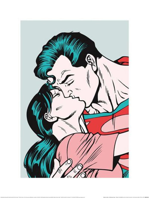 Art Print Wb100 Superman Kiss 30x40cm Pyramid PPR54379 | Yourdecoration.co.uk