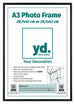 Aurora Aluminium Photo Frame 29 7x42cm A3 Black Front Insert Sheet | Yourdecoration.co.uk