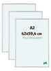 Aurora Aluminium Photo Frame 42x59-4cm A2 Set Van 3 Silver Matt Front Size | Yourdecoration.co.uk