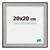 Birmingham Wooden Photo Frame 20x20cm Black Silver gepolijst Size | Yourdecoration.co.uk