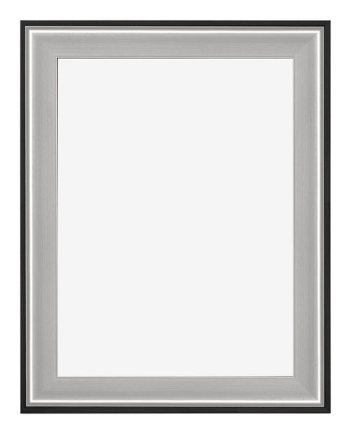 Birmingham Wooden Photo Frame 24x32cm Black Silver Polished Front | Yourdecoration.co.uk