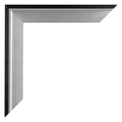 Birmingham Wooden Photo Frame 25x75cm Black Silver Polished Detail Corner | Yourdecoration.co.uk