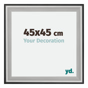 Birmingham Wooden Photo Frame 45x45cm Black Silver gepolijst Size | Yourdecoration.co.uk