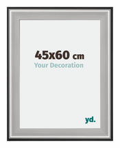 Birmingham Wooden Photo Frame 45x60cm Black Silver gepolijst Size | Yourdecoration.co.uk