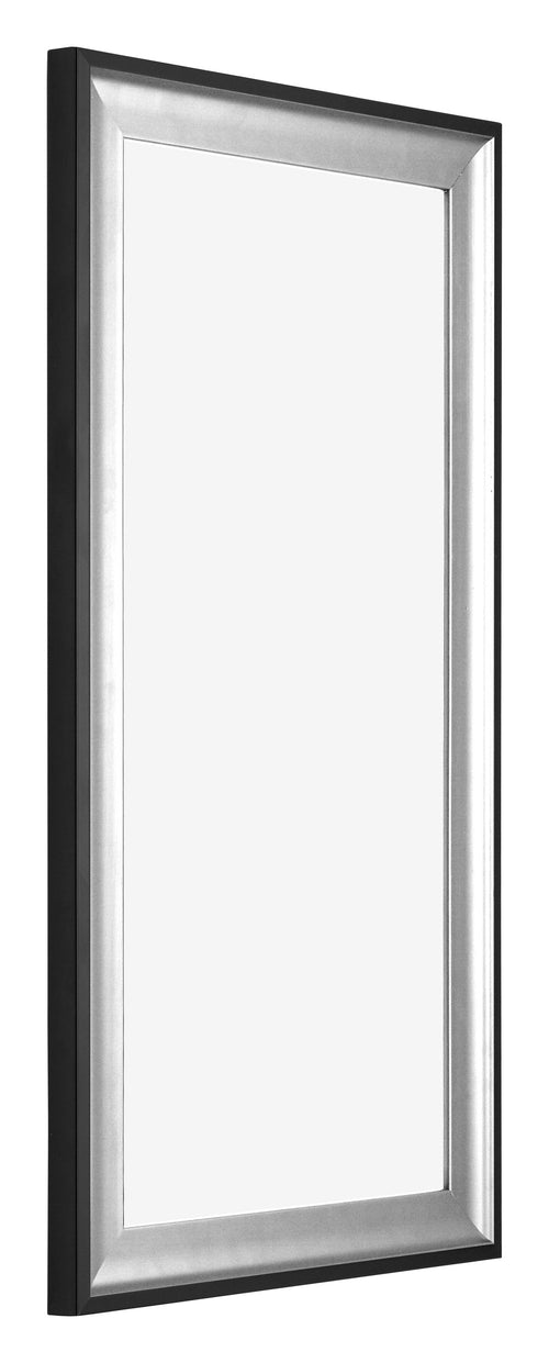 Birmingham Wooden Photo Frame 50x100cm Black Silver Polished Front Oblique | Yourdecoration.co.uk