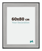 Birmingham Wooden Photo Frame 60x80cm Black Silver gepolijst Size | Yourdecoration.co.uk