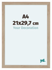 Como MDF Photo Frame 21x29 7cm A4 Oak Light Front Size | Yourdecoration.co.uk