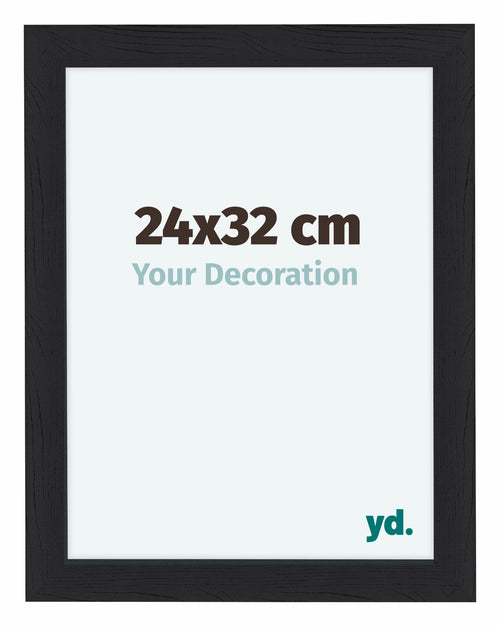 Como MDF Photo Frame 24x32cm Black Woodgrain Front Size | Yourdecoration.co.uk