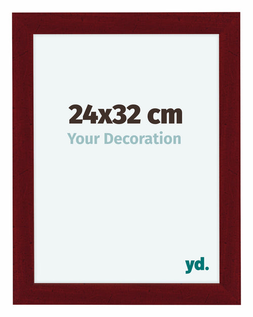 Como MDF Photo Frame 24x32cm Wine Red Swept Front Size | Yourdecoration.co.uk