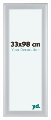 Como MDF Photo Frame 33x98cm Silver Matte Front Size | Yourdecoration.co.uk