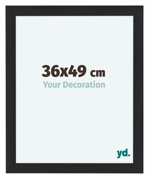 Como MDF Photo Frame 36x49cm Black Woodgrain Front Size | Yourdecoration.co.uk