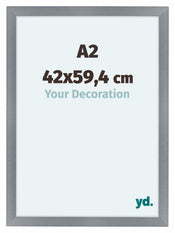 Como MDF Photo Frame 42x59 4cm A2 Aluminium Brushed Front Size | Yourdecoration.co.uk