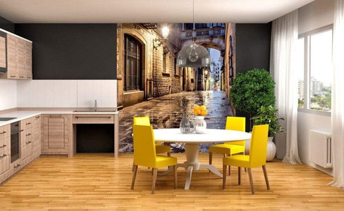 Dimex Ancient Street Wall Mural 225x250cm 3 Panels Ambiance | Yourdecoration.co.uk