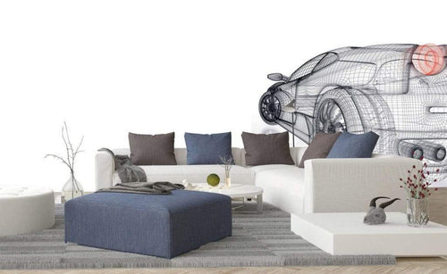 Dimex Car Model Light Wall Mural 225x250cm 3 Panels Ambiance | Yourdecoration.co.uk