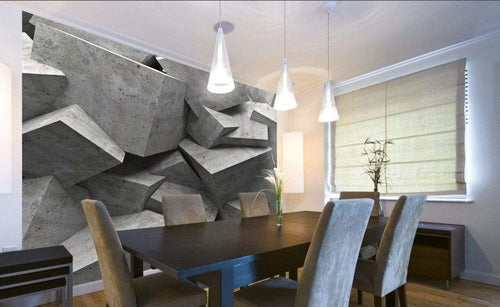 Dimex Concrete Cubes Wall Mural 225x250cm 3 Panels Ambiance | Yourdecoration.co.uk