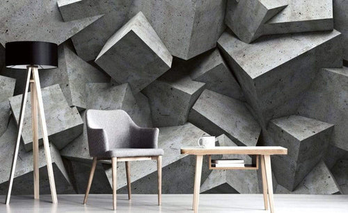 Dimex Concrete Cubes Wall Mural 375x250cm 5 Panels Ambiance | Yourdecoration.co.uk