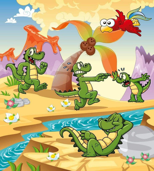 Dimex Crocodiles Wall Mural 225x250cm 3 Panels | Yourdecoration.co.uk