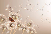 Dimex Dandelions and Butterfly Wall Mural 375x250cm 5 Panels | Yourdecoration.co.uk