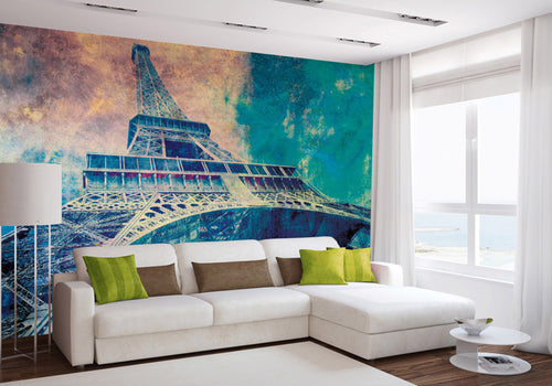 Dimex Eiffel Tower Abstract I Wall Mural 375x250cm 5 Panels Ambiance | Yourdecoration.co.uk