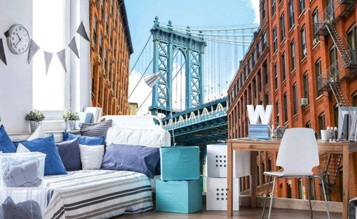 Dimex Manhattan Bridge Wall Mural 375x250cm 5 Panels Ambiance | Yourdecoration.co.uk