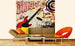 Dimex Red Guitar Wall Mural 225x250cm 3 Panels Ambiance | Yourdecoration.co.uk