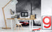 Dimex Retro Car in Paris Wall Mural 225x250cm 3 Panels Ambiance | Yourdecoration.co.uk