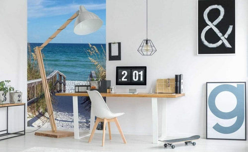 Dimex Sandy Boardwalk Wall Mural 150x250cm 2 Panels Ambiance | Yourdecoration.co.uk