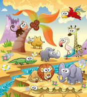 Dimex Savanna Animals Wall Mural 225x250cm 3 Panels | Yourdecoration.co.uk