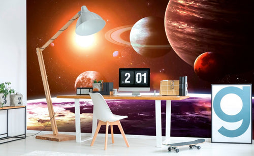 Dimex Solar System Wall Mural 375x250cm 5 Panels Ambiance | Yourdecoration.co.uk