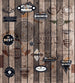 Dimex Vintage Label Wall Mural 225x250cm 3 Panels | Yourdecoration.co.uk