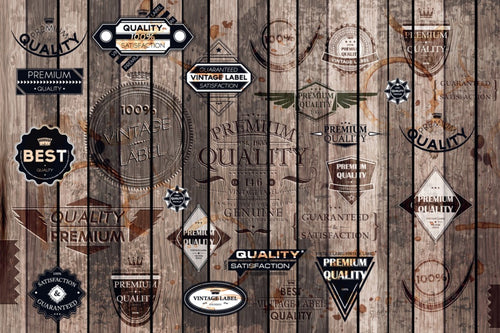 Dimex Vintage Labels Wall Mural 375x250cm 5 Panels | Yourdecoration.co.uk