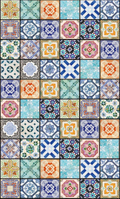 Dimex Vintage Tiles Wall Mural 150x250cm 2 Panels | Yourdecoration.co.uk