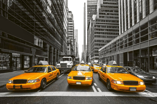 Dimex Yellow Taxi Wall Mural 375x250cm 5 Panels | Yourdecoration.co.uk