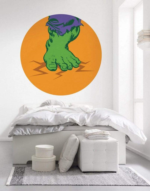 Komar Avengers Hulks Foot Pop Art Self Adhesive Wall Mural 125x125cm Round Ambiance | Yourdecoration.co.uk