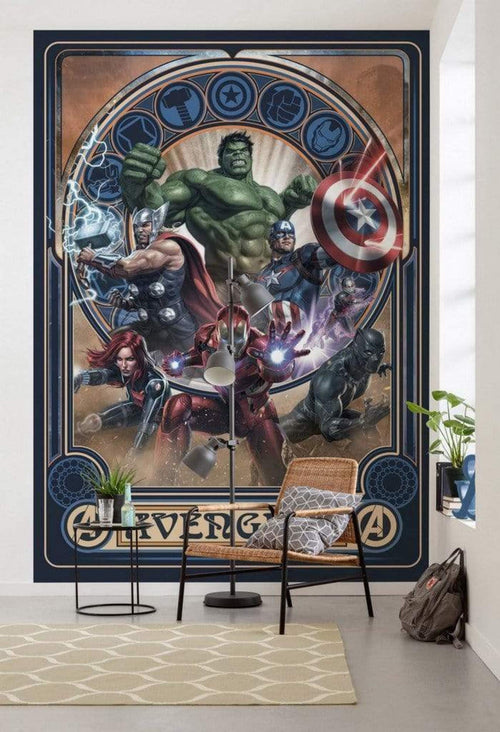 Komar Avengers Ornament Non Woven Wall Mural 200x280cm 4 Panels Ambiance | Yourdecoration.co.uk