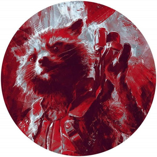 Komar Avengers Painting Rocket Raccoon Self Adhesive Wall Mural 125x125cm Round | Yourdecoration.co.uk