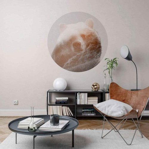 Komar Bearava Wall Mural 125x125cm Round Ambiance | Yourdecoration.co.uk