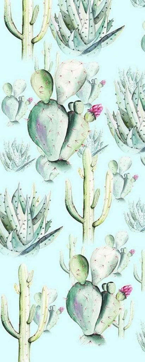 Komar Cactus Blue Non Woven Wall Mural 100x250cm 1 baan | Yourdecoration.co.uk