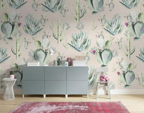 Komar Cactus Rose Non Woven Wall Mural 400x250cm 4 Panels Ambiance | Yourdecoration.co.uk