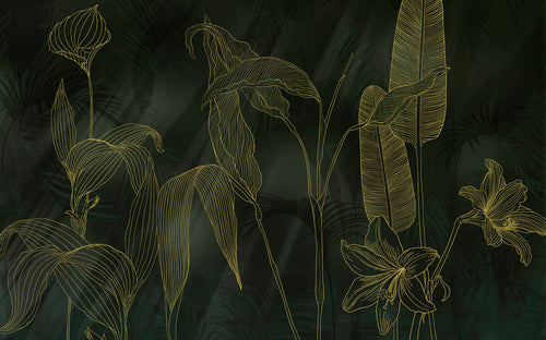 Komar Darkest Green Non Woven Wall Murals 400x250cm 4 panels | Yourdecoration.co.uk