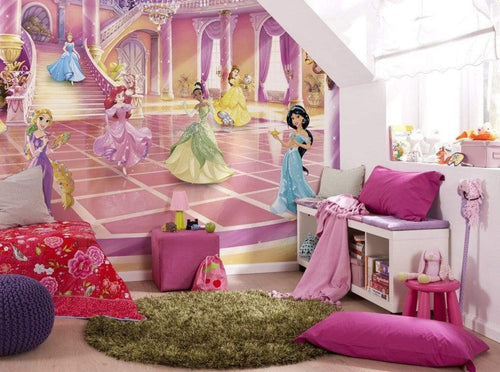 Komar Disney Princess Glitzerparty Wall Mural 368x254cm 8 Parts Ambiance | Yourdecoration.co.uk