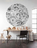 Komar Echeveria Wall Mural 125x125cm Round Ambiance | Yourdecoration.co.uk